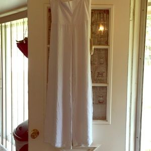 White, wide leg cotton pants